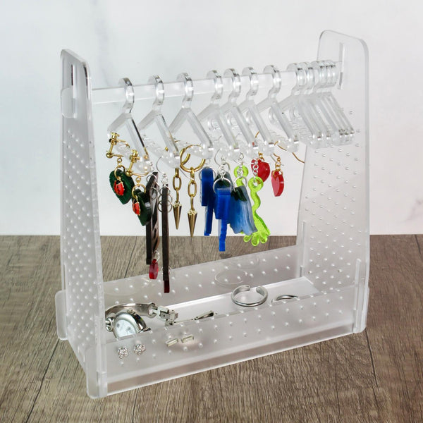 Frosted Clear Clothing Rack Earring Hanger 3.0