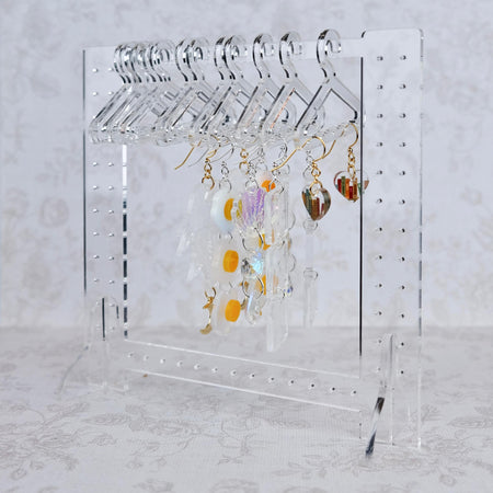  XINZHIDA Earring Hanger Rack with 8 Mini Coat Hangers, Acrylic Earring  Holder Display Stand, Ear Studs Hanging Earrings Organizer For Women Girls,  Silver : Clothing, Shoes & Jewelry