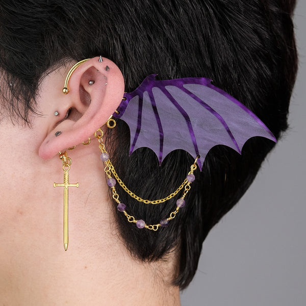 Purple Dragon Ear Cuff (Pair)