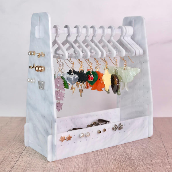 Marble White Clothing Rack Earring Hanger 3.0