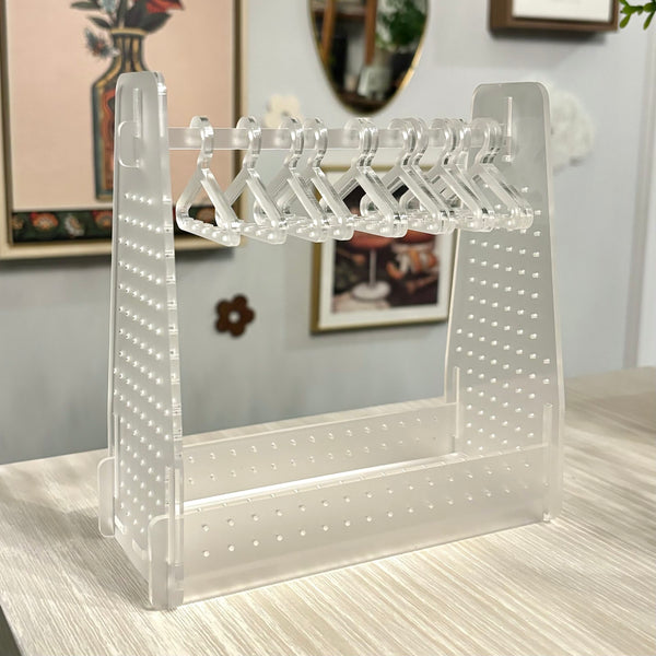 Frosted Clear Clothing Rack Earring Hanger 3.0